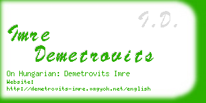 imre demetrovits business card